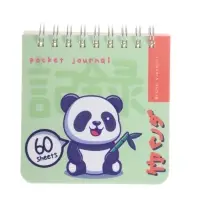 "POCKET JOURNAL" 90 х 90 мм, 60 Л, (4 ВИДA) НА ГРЕБНЕ "KAWAII ANIMALS"