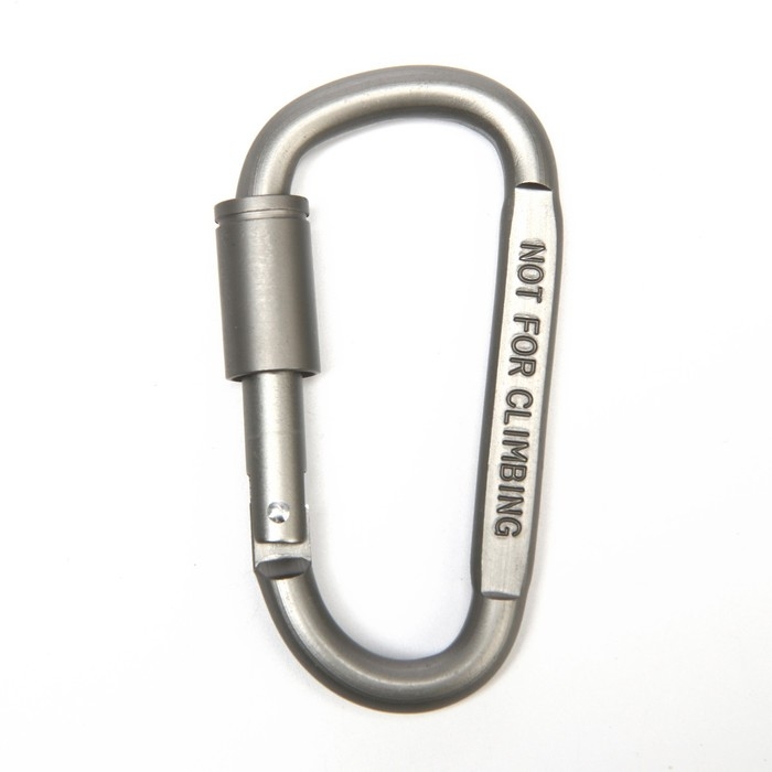 Карабин подвесной тактический 81х41 мм, D-образный, цвет хром Карабин подвесной тактический 81х41 мм, D-образный, цвет хром