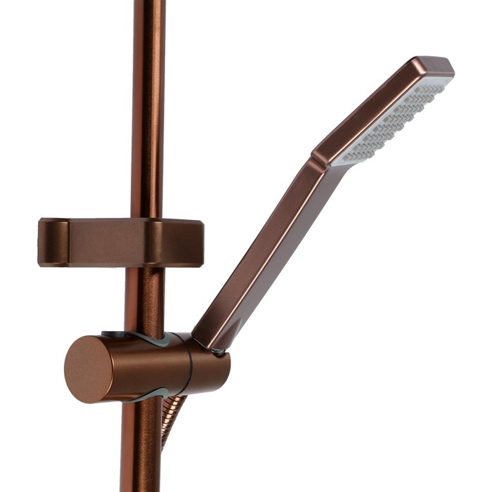 Душевая система ZEIN Z3870, смеситель, тропическая и ручная лейка, алюминий, цвет bronze Душевая система ZEIN Z3870, смеситель, тропическая и ручная лейка, алюминий, цвет bronze
