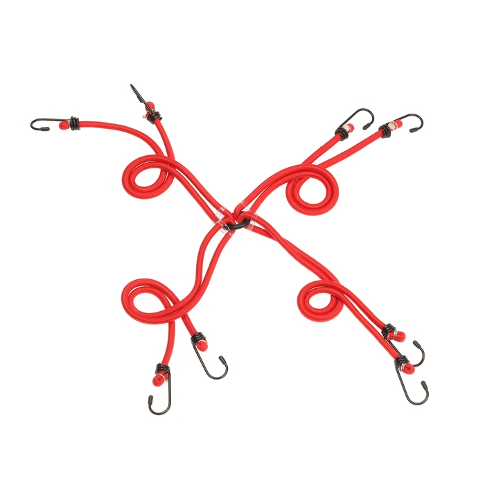 Резинка для крепления багажа  Резинка для крепления багажа "Паук" 80 см, d8 мм, металлические крючки, набор 4 шт