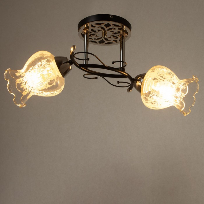 Люстра Люстра "Триони" 2 лампы 40Вт Е27 хром-черный 51х31х29