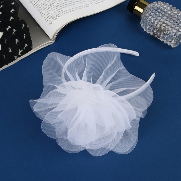 Ободок для волос  Ободок для волос "Школьница" галант классик, d-16 см, 1 см, белый