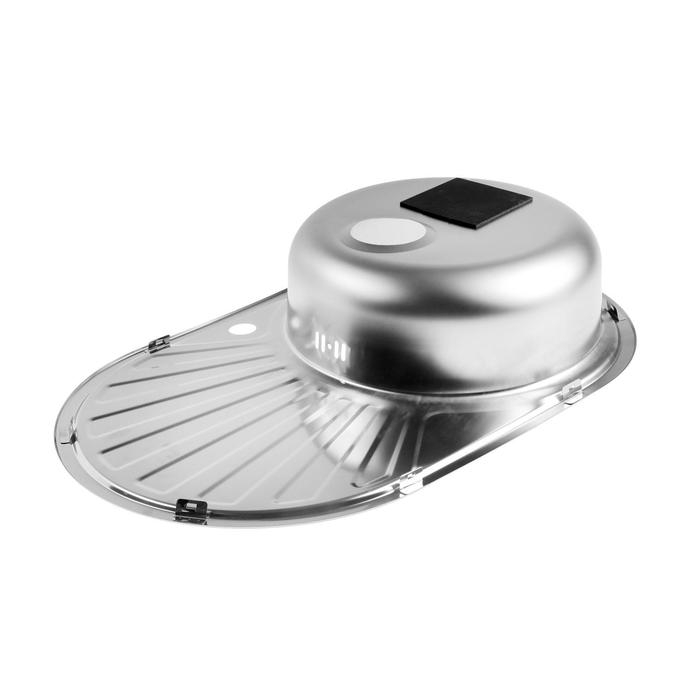 Мойка кухонная  Мойка кухонная "Владикс", врезная, с сифоном, 77х48 см, левая, нержавеющая сталь 0.6 мм