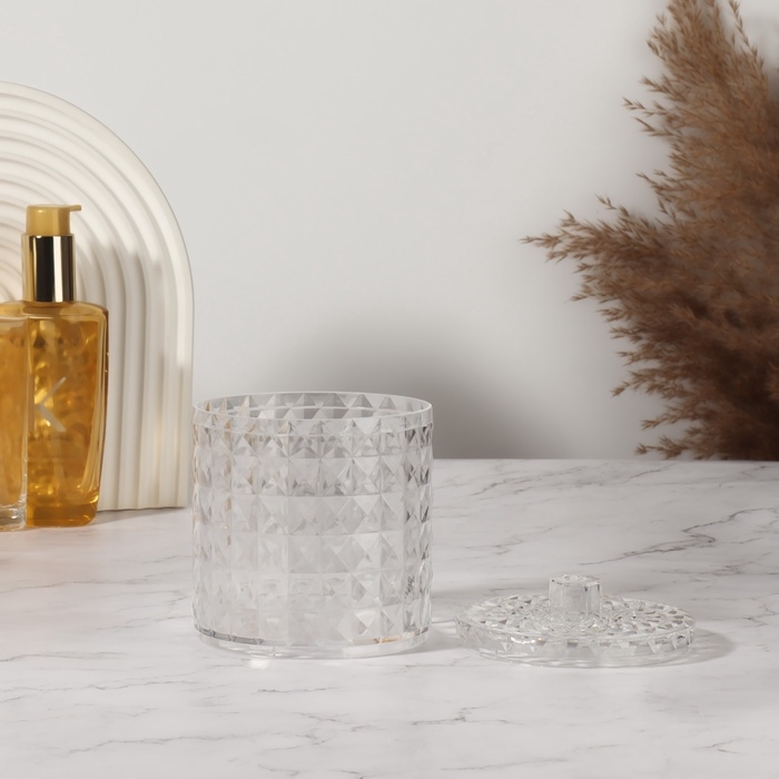 Органайзер для хранения, 1 секция, с крышкой, d = 10 × 12,5 см, цвет прозрачный Органайзер для хранения, 1 секция, с крышкой, d = 10 × 12,5 см, цвет прозрачный