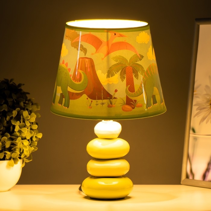 Настольная лампа  Настольная лампа "Динозавры" Е14 15Вт зеленый 20х20х30 см RISALUX