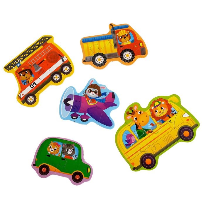 Макси- пазлы «Транспорт», 5 пазлов, 20 деталей Макси- пазлы «Транспорт», 5 пазлов, 20 деталей