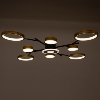 Люстра с ПДУ 2300/9GD LED 190Вт 3000-6000К золото 85х85х9 см BayerLux