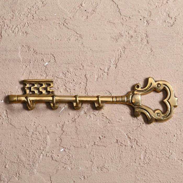 Ключница Ключница "Ключ" латунь 20х5,5х2 см