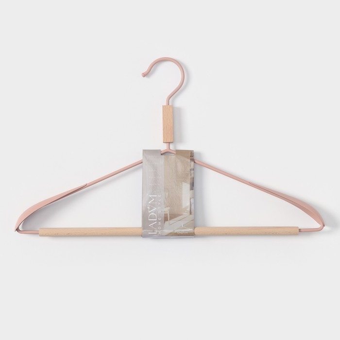 Плечики - вешалка для одежды LaDо́m Laconique, 42×24×3,2 см, широкие плечики, цвет розовый Плечики - вешалка для одежды LaDо́m Laconique, 42×24×3,2 см, широкие плечики, цвет розовый