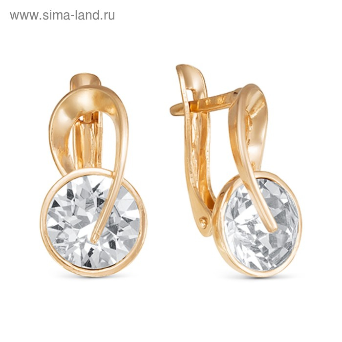 Серьги «Марс», позолота, цвет белый