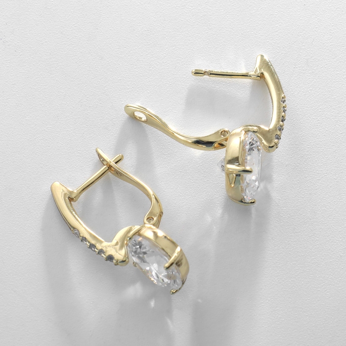 Серьги со стразами XUPING ясность, цвет белый в золоте Серьги со стразами XUPING ясность, цвет белый в золоте
