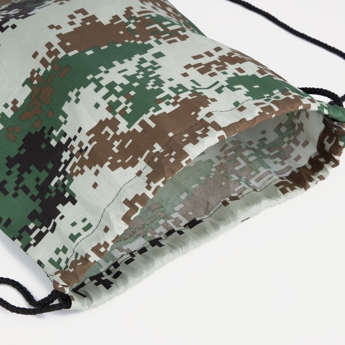 Мешок для обуви на шнурке, цвет зелёный/камуфляж Мешок для обуви на шнурке, цвет зелёный/камуфляж