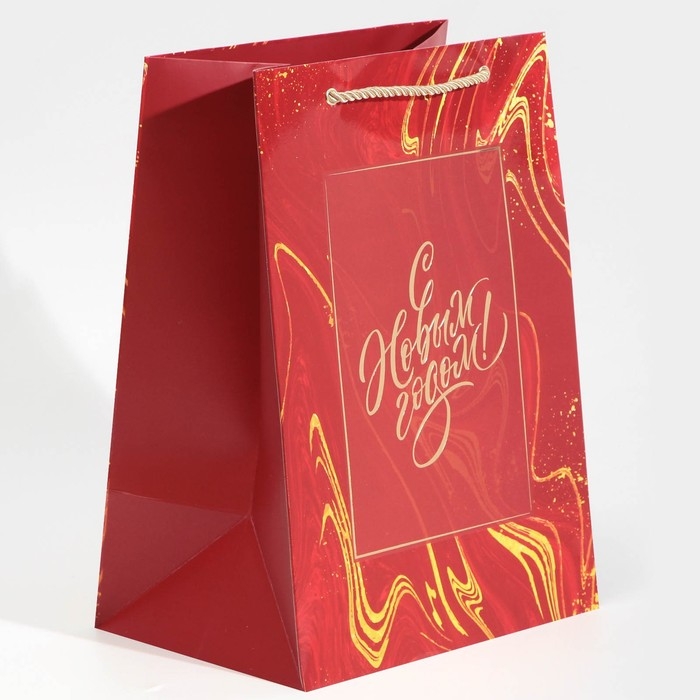 Пакет подарочный новогодний ламинированный «Рубин», 21 х 30 х 15 см, Новый год Пакет подарочный новогодний ламинированный «Рубин», 21 х 30 х 15 см, Новый год