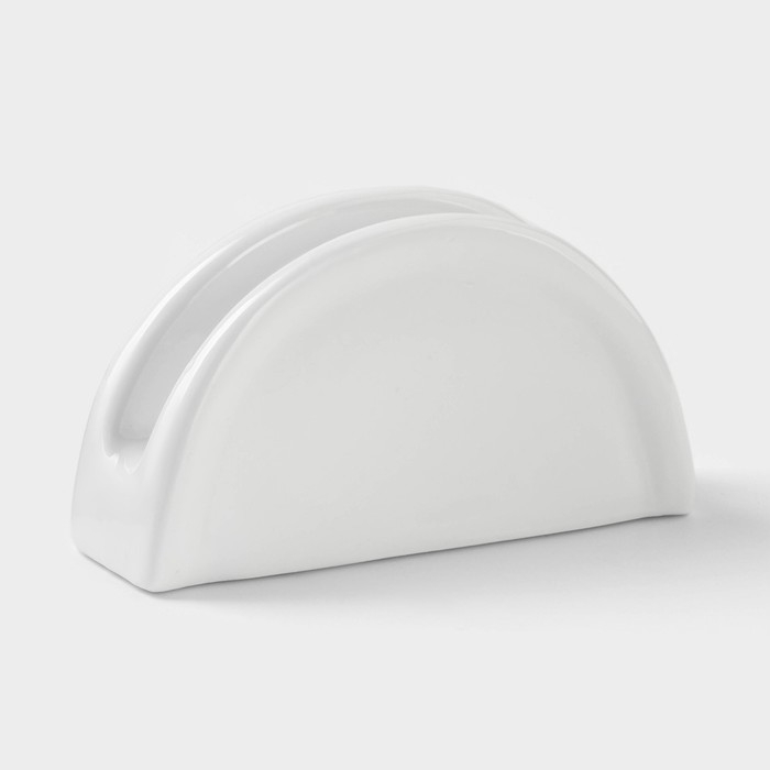 Салфетница керамическая «Классика», 11,5×3,5×6 см, цвет белый Салфетница керамическая «Классика», 11,5×3,5×6 см, цвет белый