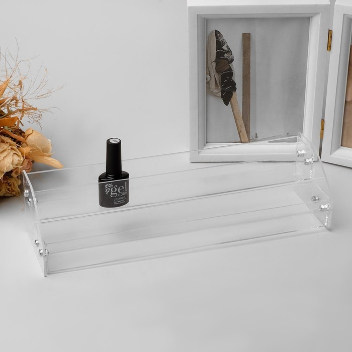 Подставка под лаки 2 этажа, 31×9×7,5 см, оргстекло 2 мм Подставка под лаки 2 этажа, 31×9×7,5 см, оргстекло 2 мм