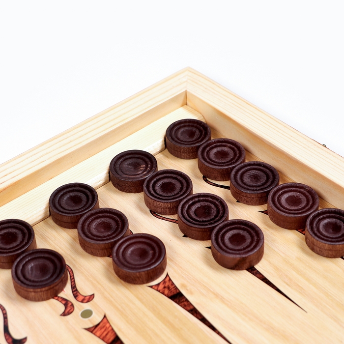 Нарды деревянные большие, с шашками Нарды деревянные большие, с шашками "Змея с Черепом", настольная игра, 60 х 60 см