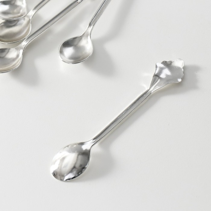 Набор из 6 шт сувенирных ложек в виде пера  Набор из 6 шт сувенирных ложек в виде пера "Белый лебедь со стразами" 5х8,5х15 см