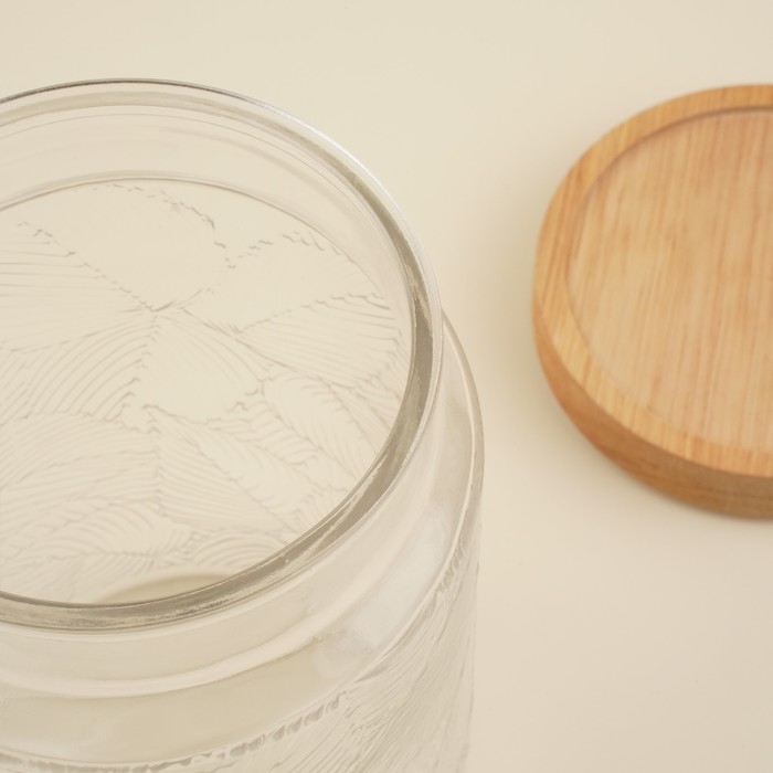Банка стеклянная для хранения сыпучих продуктов SL Home «Валенсия», 2 л, 12×20 см, с деревянной крышкой Банка стеклянная для хранения сыпучих продуктов SL Home «Валенсия», 2 л, 12×20 см, с деревянной крышкой
