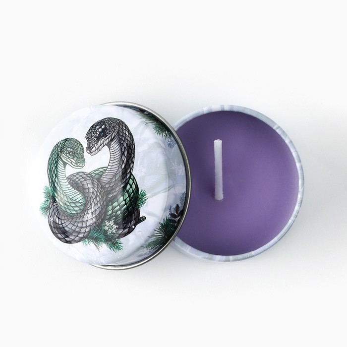 Свеча новогодняя в железной банке «Новый год: Змейки«Новый год: аромат сирень, 4.8 см Свеча новогодняя в железной банке «Новый год: Змейки«Новый год: аромат сирень, 4.8 см