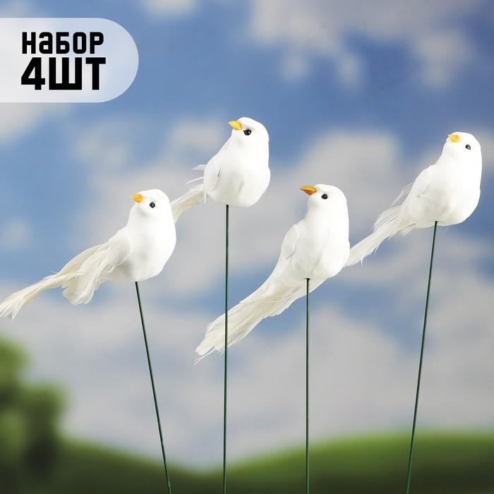 Штекер  Штекер "Птичка голубь" 3х5см/15см, набор 4шт