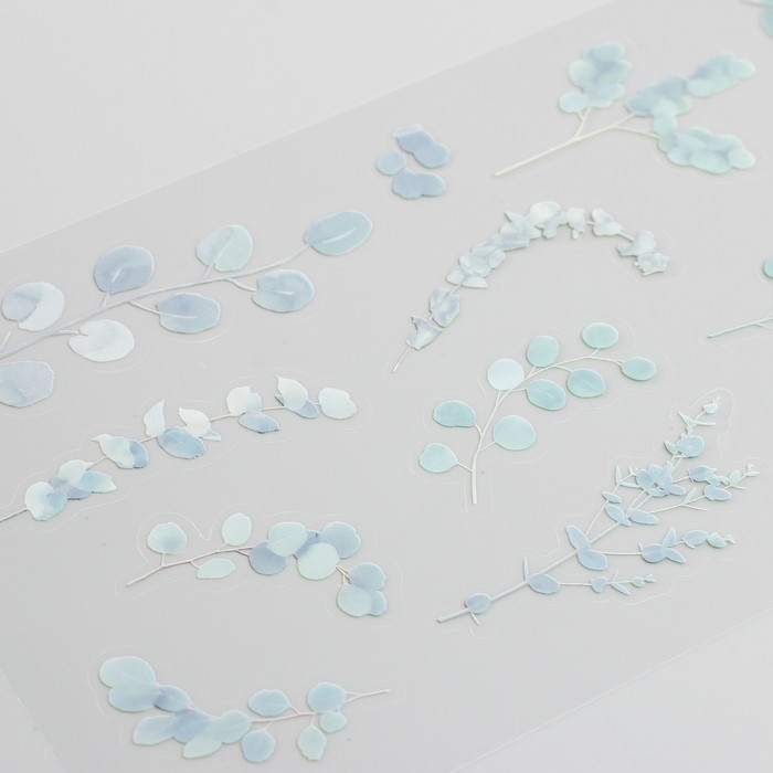 Наклейки пластик Наклейки пластик "Эвкалипт" набор 6 листов 10х18 см