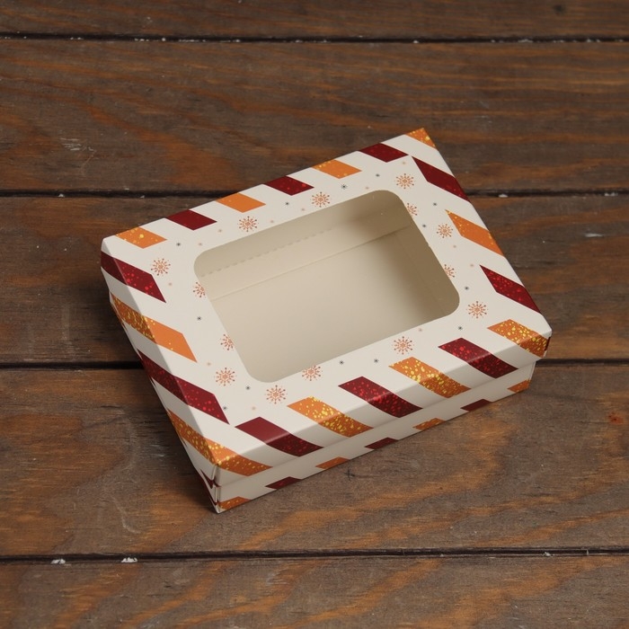 Новый год. Коробка подарочная новогодняя складная, крышка-дно, с окном Новый год. Коробка подарочная новогодняя складная, крышка-дно, с окном "Письмо Дедушке Морозу" 16,5 х 12,5 х 5,2 см