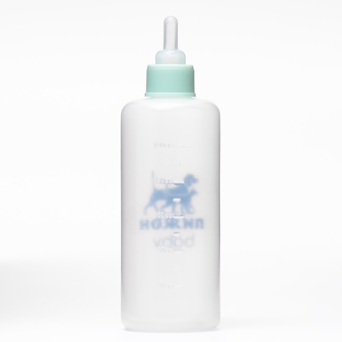 Бутылочка для вскармливания с мерной шкалой, 100 мл (соска+воронка), синяя