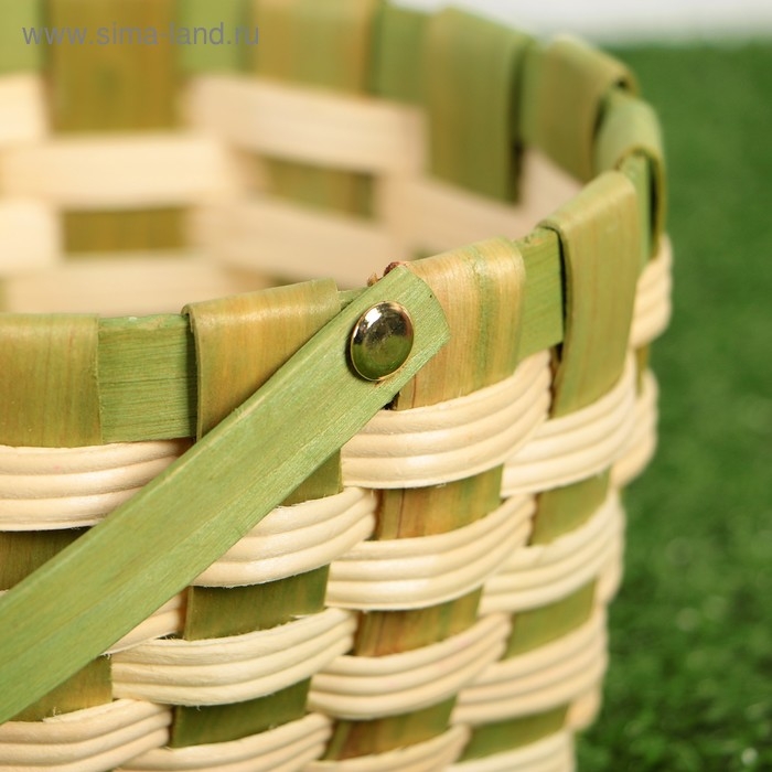 Корзина плетеная, зеленая, 16,5×9,5×20 см, шпон Корзина плетеная, зеленая, 16,5×9,5×20 см, шпон