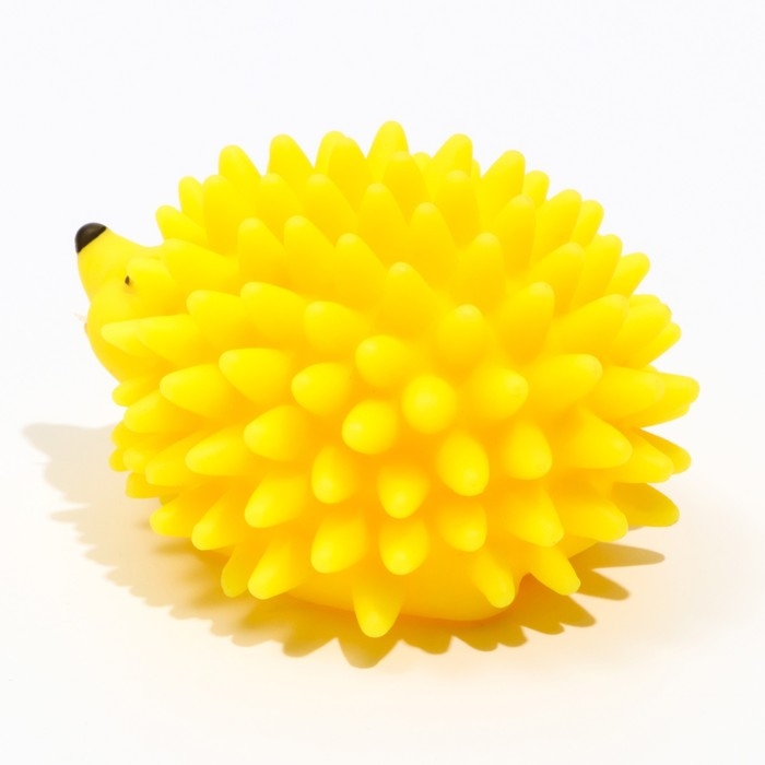 Игрушка пищащая Игрушка пищащая "Ёж" большой для собак, 9 см, жёлтая