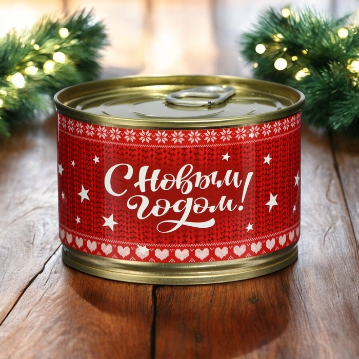 Новый год. Мармеладные бобы "Счастливого Нового Года", в консервной банке, 100 г