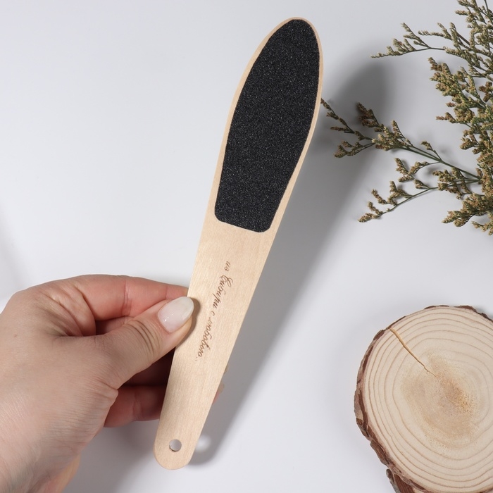 Тёрка для ног, наждачная, двусторонняя, 23,5 см, деревянная Тёрка для ног, наждачная, двусторонняя, 23,5 см, деревянная
