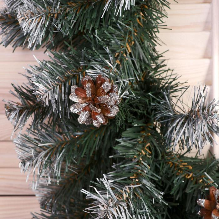 Венок Венок "Рождественский Белоснежный (шишка серебро) 45 см