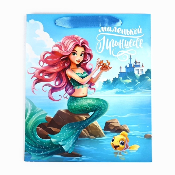 Пакет ламинированный двухсторонний «Русалочка», с тишью и открыткой, ML, 23 х 27 х 11.5 Пакет ламинированный двухсторонний «Русалочка», с тишью и открыткой, ML, 23 х 27 х 11.5