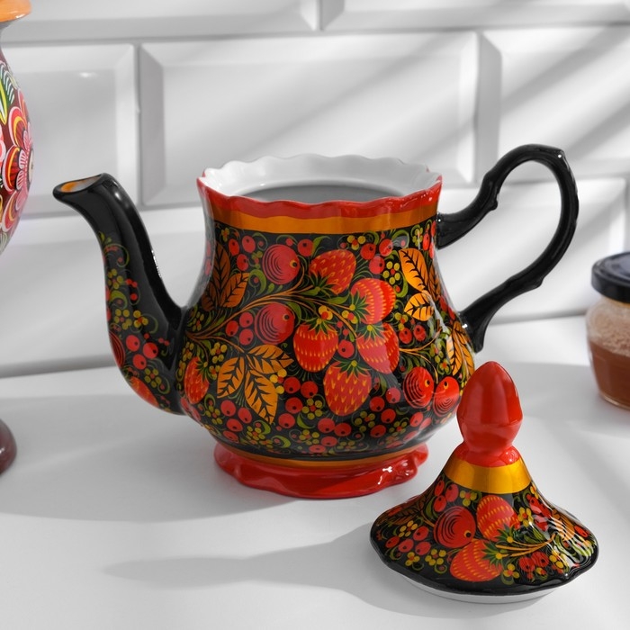Чайник,800 мл, хохлома Чайник,800 мл, хохлома