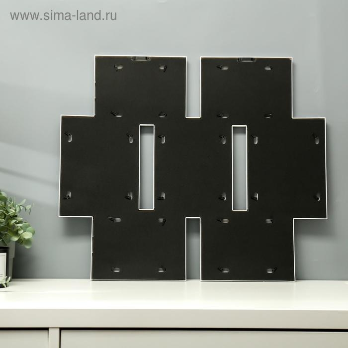 Фоторамка пластик на 7 фото 10х15, 13х18 см  Фоторамка пластик на 7 фото 10х15, 13х18 см "Коллаж" белая 57х49,5х2,5 см