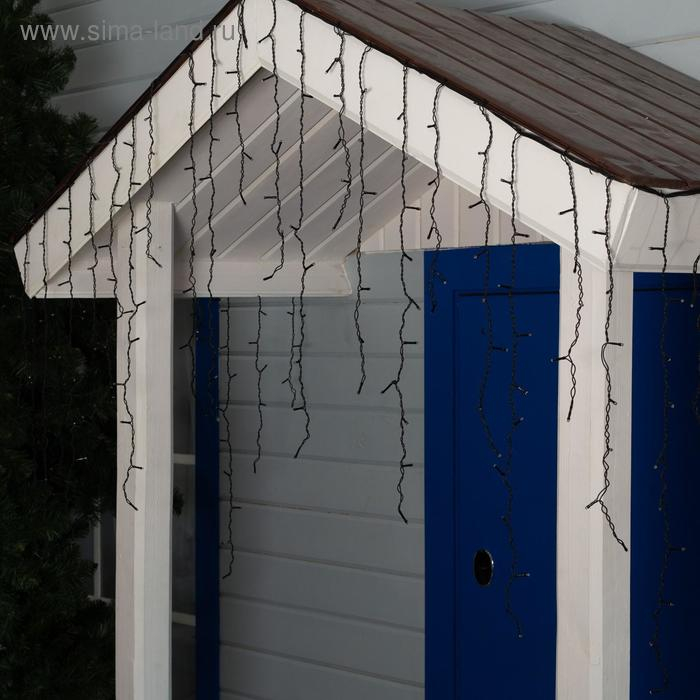 Гирлянда «Бахрома» 3 × 0.9 м, IP44, УМС, тёмная нить, 232 LED, свечение мульти, 220 В