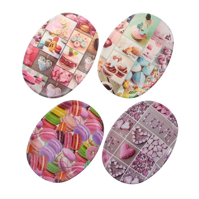 Поднос пластиковый «Сладости», 38×28×2,5 см, цвет МИКС Поднос пластиковый «Сладости», 38×28×2,5 см, цвет МИКС