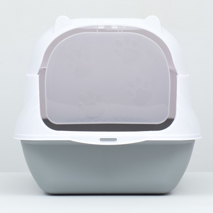 Туалет-домик 35 х 50 х 35 см, бело-серый Туалет-домик 35 х 50 х 35 см, бело-серый