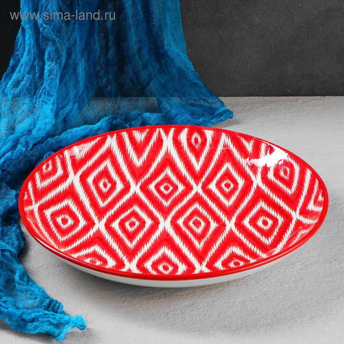 Набор чайный Риштанская керамика Набор чайный Риштанская керамика "Атлас", 9 предметов (чайник-0,8л,пиалы-0,5/0,3л)