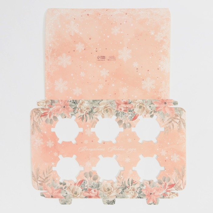 Коробка для капкейка «Зимние цветы», 23 х 16 х 11.5 см, Новый год Коробка для капкейка «Зимние цветы», 23 х 16 х 11.5 см, Новый год