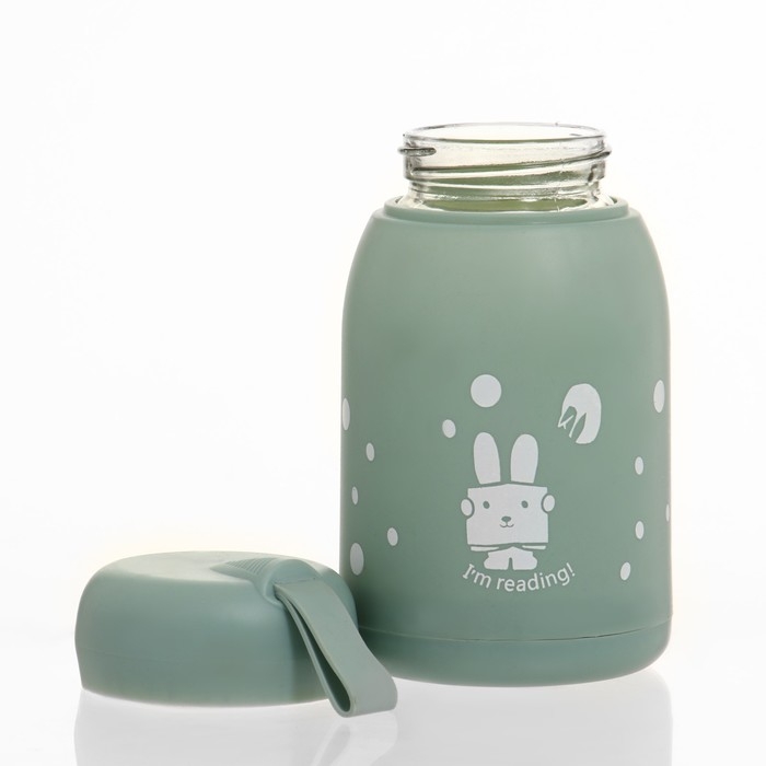 Бутылка для воды детская, 350 мл,  Бутылка для воды детская, 350 мл, "Маленький кролик", стеклянная