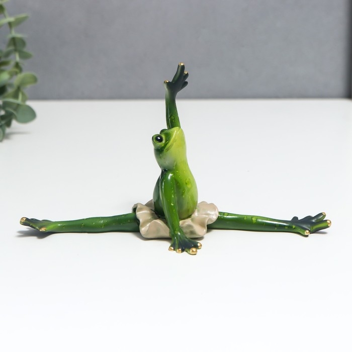 Сувенир полистоун лак  Сувенир полистоун лак "Лягуха балерина - шпагат" 11х7х20 см
