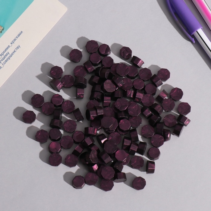 Сургуч в гранулах Сургуч в гранулах "Лиловый" перламутр набор 100 капсул