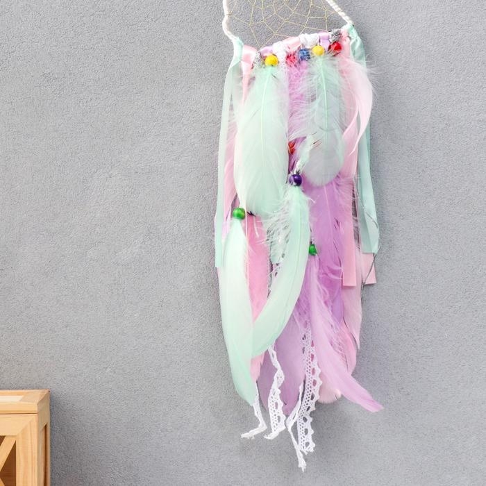 Ловец снов "Единорог розовые перья" 50х20 см