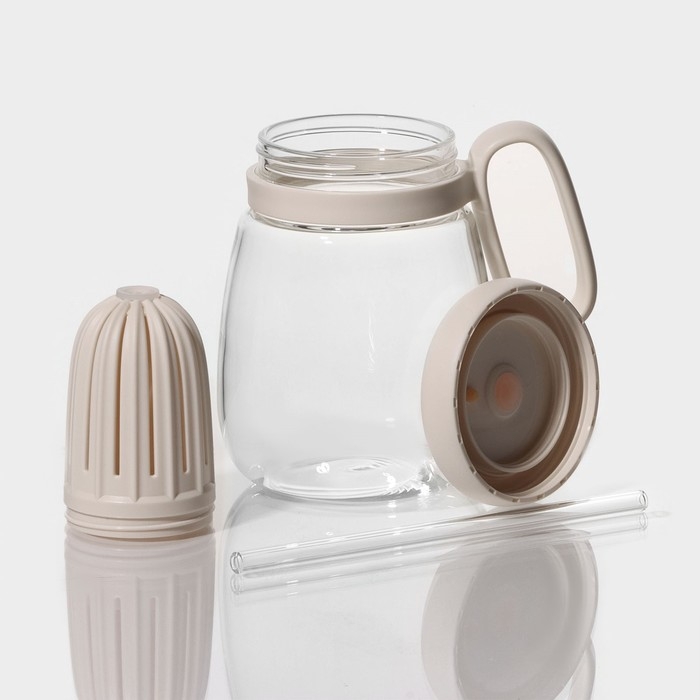 Кружка стеклянная с крышкой и трубочкой «Бьорн», 850 мл Кружка стеклянная с крышкой и трубочкой «Бьорн», 850 мл