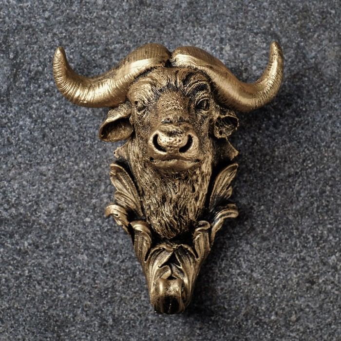 Крючок фигурный Крючок фигурный "Буйвол" бронза 7х10х12см