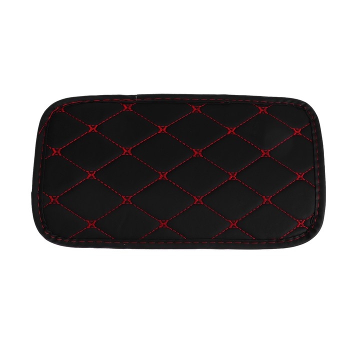 Коврик на подлокотник 29×19, экокожа, черный с красной строчкой Коврик на подлокотник 29×19, экокожа, черный с красной строчкой