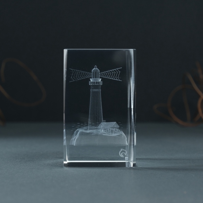 Сувенир стекло прямоугольник  Сувенир стекло прямоугольник "Маяк" 5х5х8 см