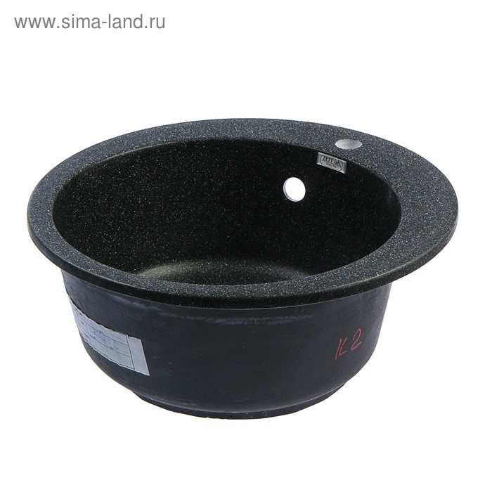 Мойка кухонная из камня ZETT lab. 30/Q4, d=475 мм, матовая, черная Мойка кухонная из камня ZETT lab. 30/Q4, d=475 мм, матовая, черная