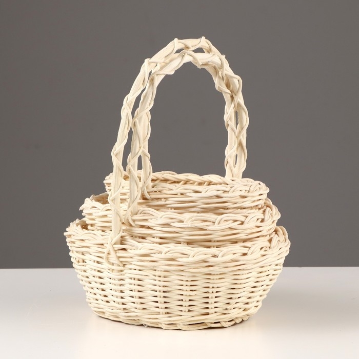 Набор корзин, 3 шт, 18×8/27 см, 15×6/20 см, 11×5/17 см, ротанг Набор корзин, 3 шт, 18×8/27 см, 15×6/20 см, 11×5/17 см, ротанг